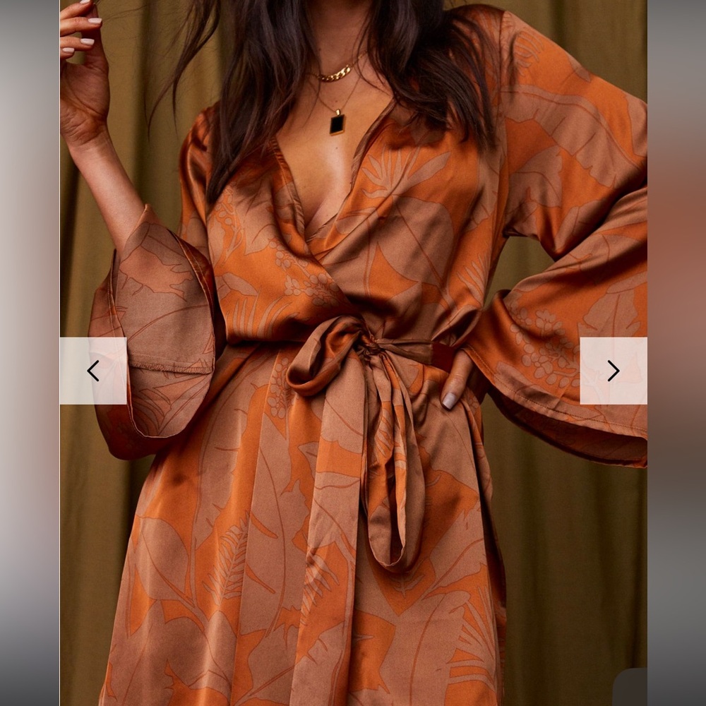 12th tribe Gold Standard Rust Kimono Dress